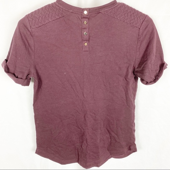 ANN TAYLOR Burgundy T Shirt - Picture 4 of 5